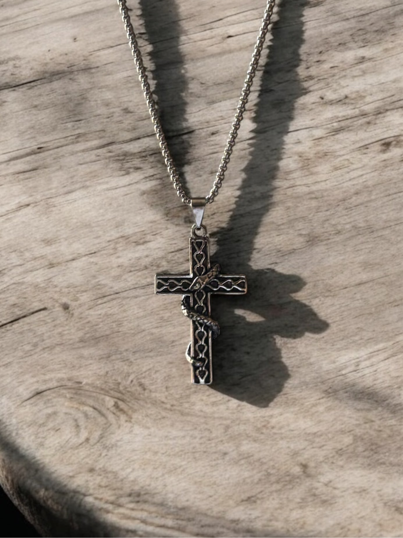 Snake Cross Necklace – MidnightGothic