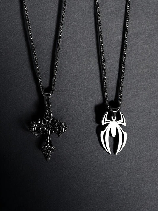 Dragon Cross Necklace + Venom’s Spider Necklace Combo Pack