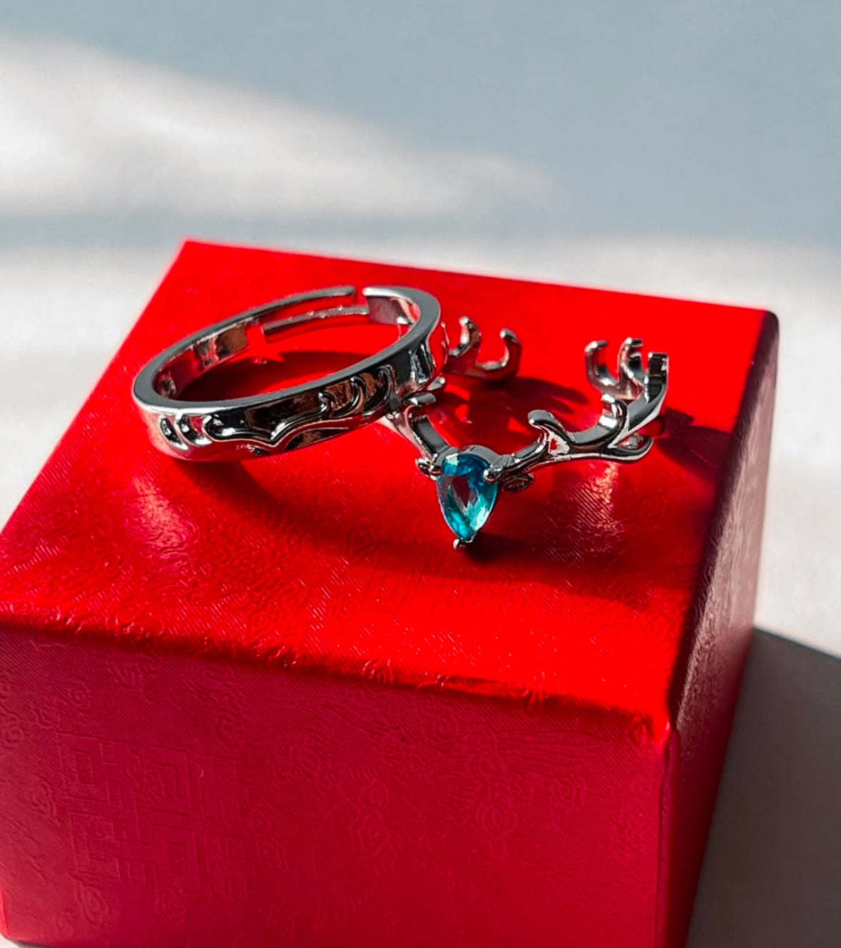 Pink Heart Deer Ring
