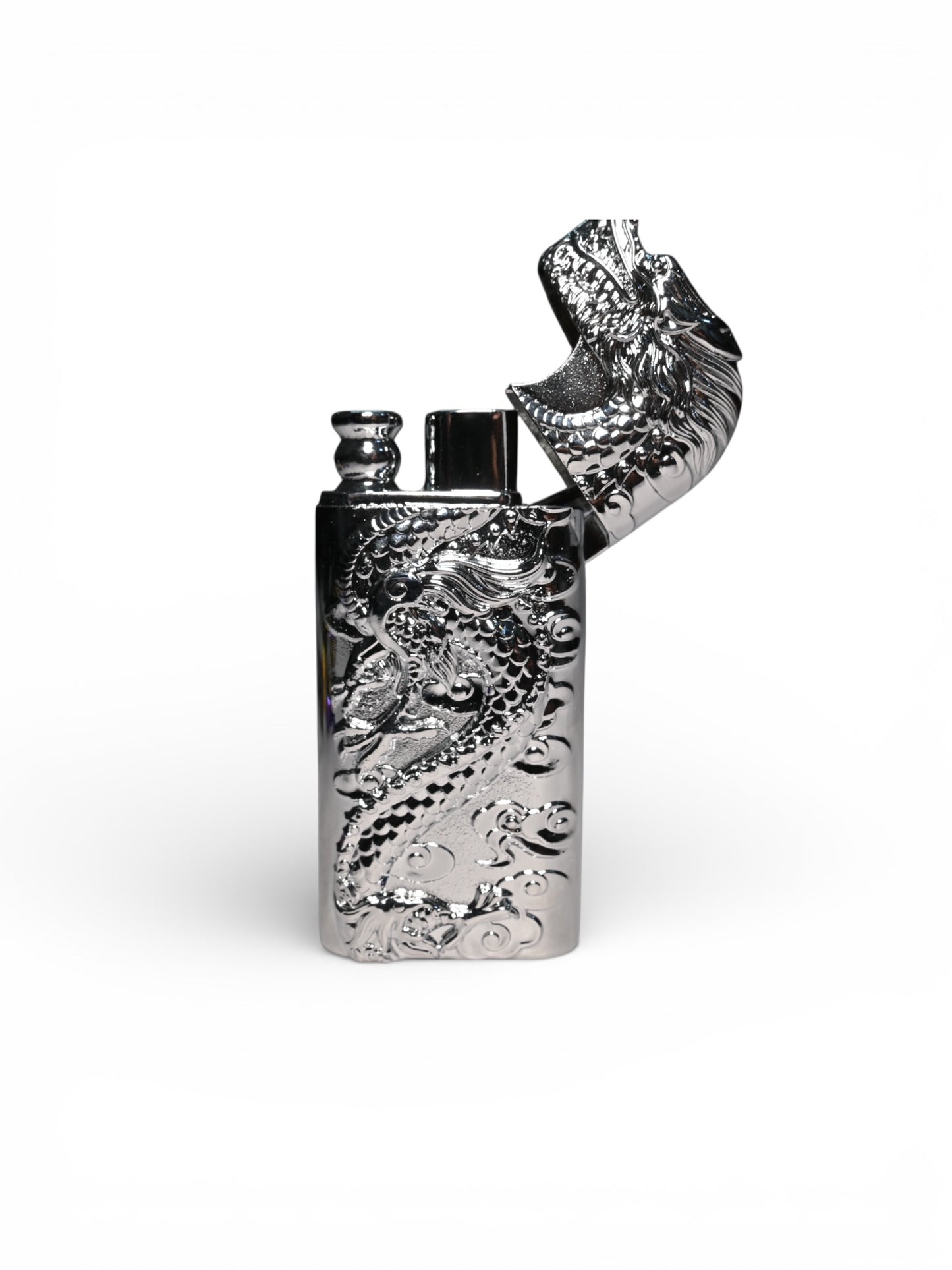 Dragon Double Flame Lighter (Silver Edition) (Re-Fillable)