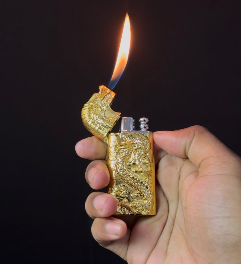 Dragon Double Flame Lighter (Golden Edition) (Refillable)