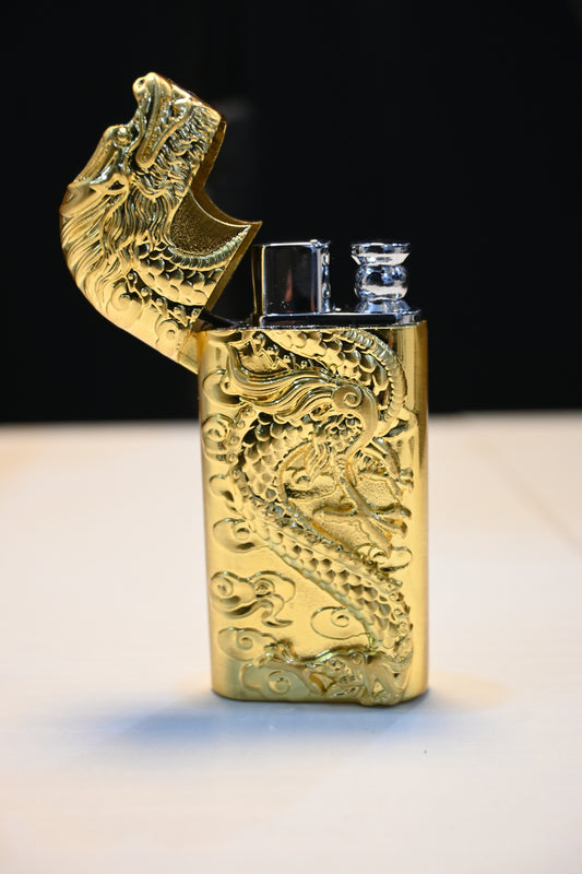 Dragon Double Flame Lighter (Golden Edition) (Refillable)