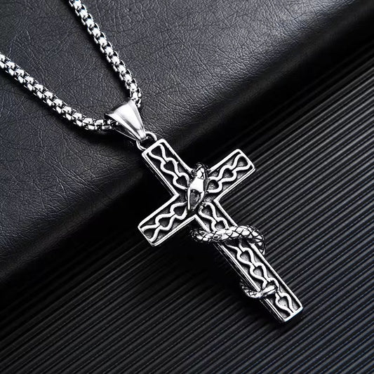 Snake Cross Necklace