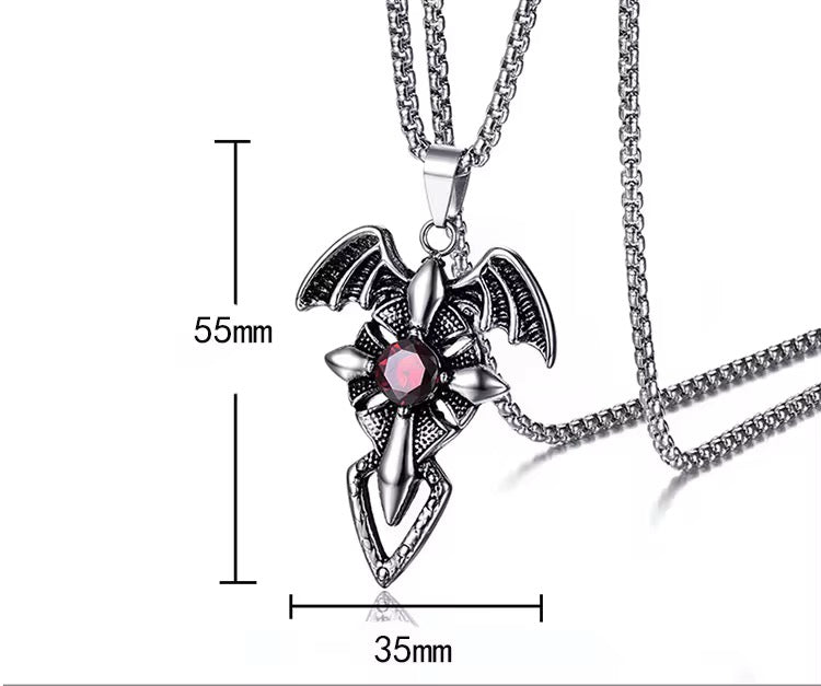 Vampire Wing Gemstone Necklace