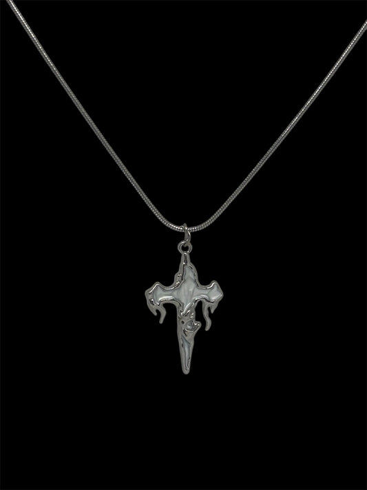 drippy cross necklace