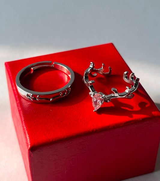 Pink Heart Deer Ring